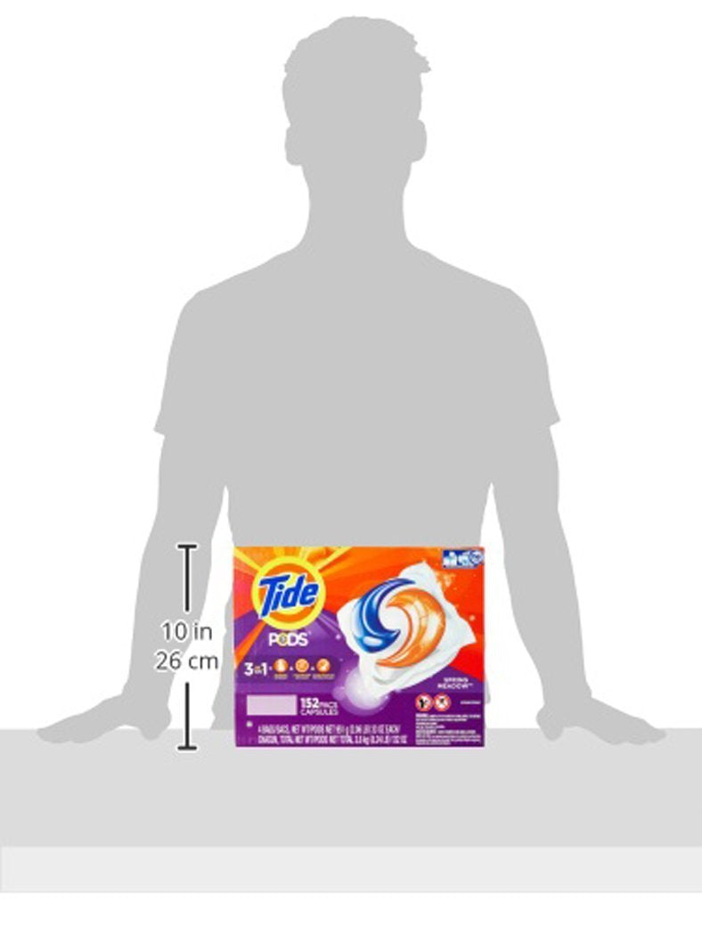 Tide PODS laundry detergent pacs, 3-in-1 Stain Remover, Odor Fighter, Color Protector, 112 Count, HE compatible, Spring Meadow Scent