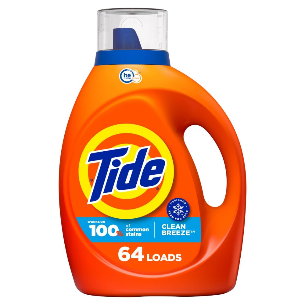 Tide Liquid Laundry Detergent, Original Scent, 125 fl oz, 100 Loads, Boosted Clean Even in Cold Water with Concentrated Washing Soap