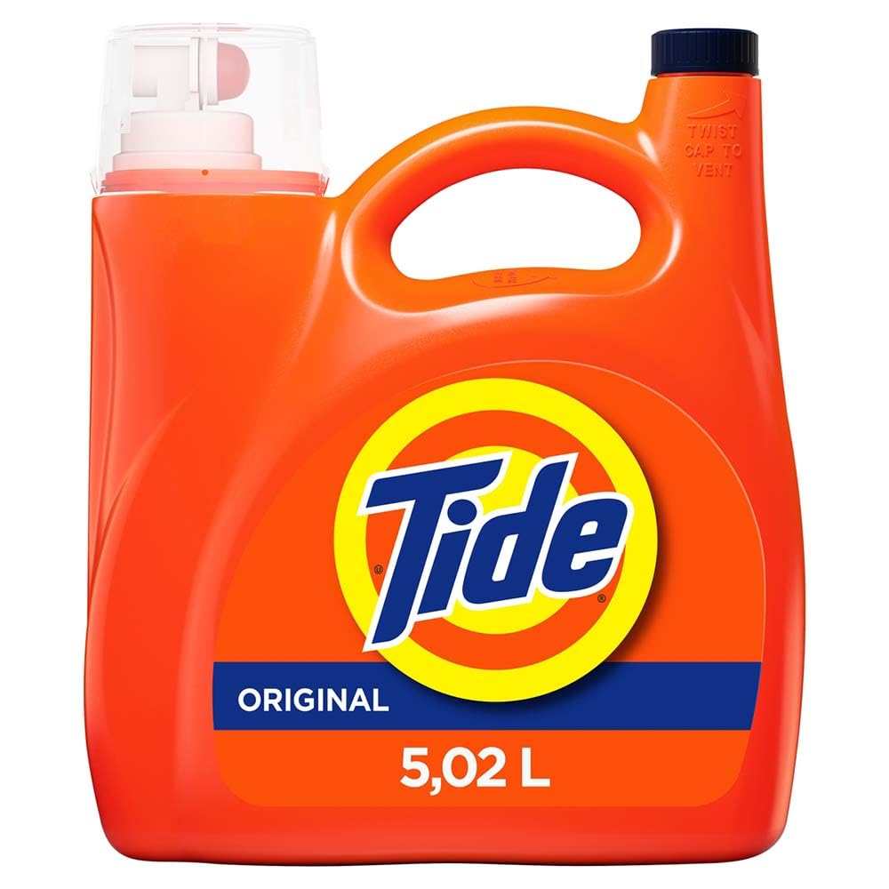 Tide Liquid Laundry Detergent, Original Scent, 125 fl oz, 100 Loads, Boosted Clean Even in Cold Water with Concentrated Washing Soap