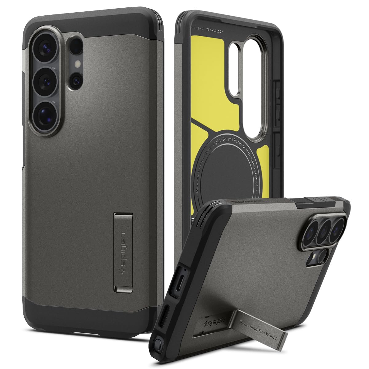 Spigen for Galaxy S26 Ultra Case, Tough Armor MagFit [Kickstand] [Compatible with MagSafe] [Military-Grade Protection] - Black