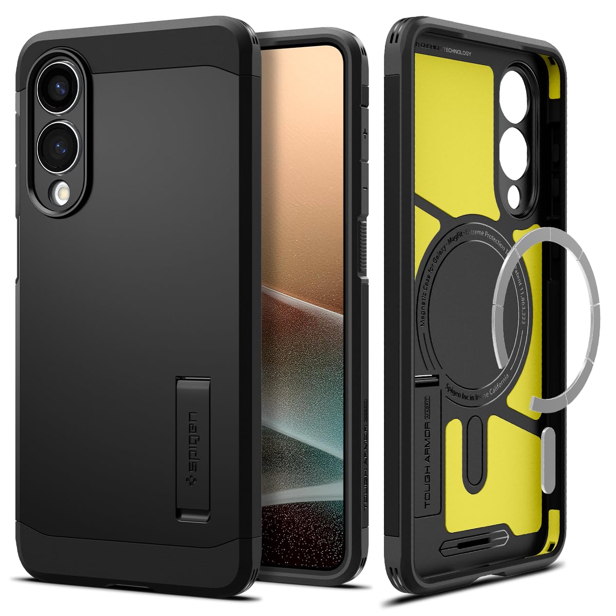 Spigen for Galaxy S26 Ultra Case, Tough Armor MagFit [Kickstand] [Compatible with MagSafe] [Military-Grade Protection] - Black
