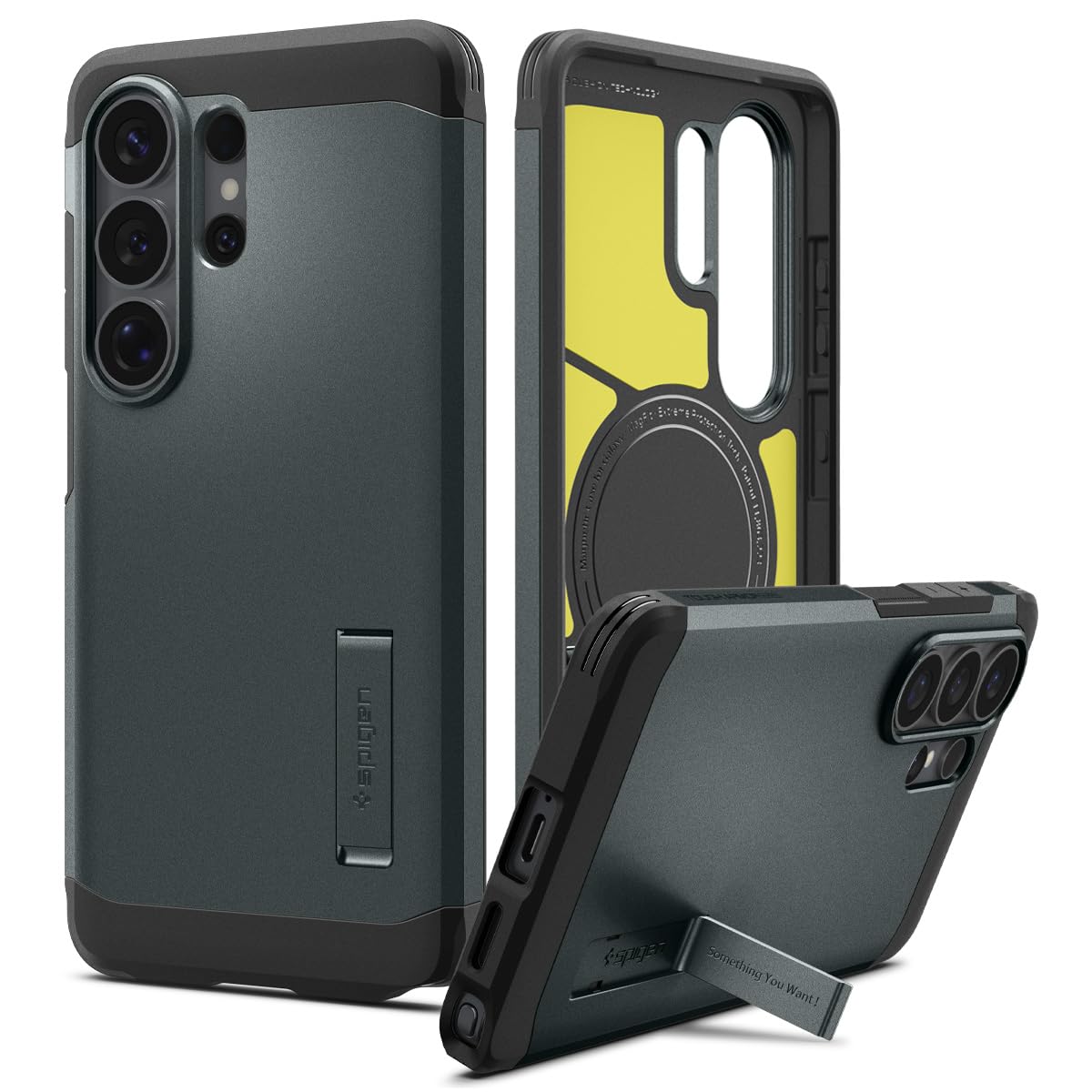 Spigen for Galaxy S26 Ultra Case, Tough Armor MagFit [Kickstand] [Compatible with MagSafe] [Military-Grade Protection] - Black