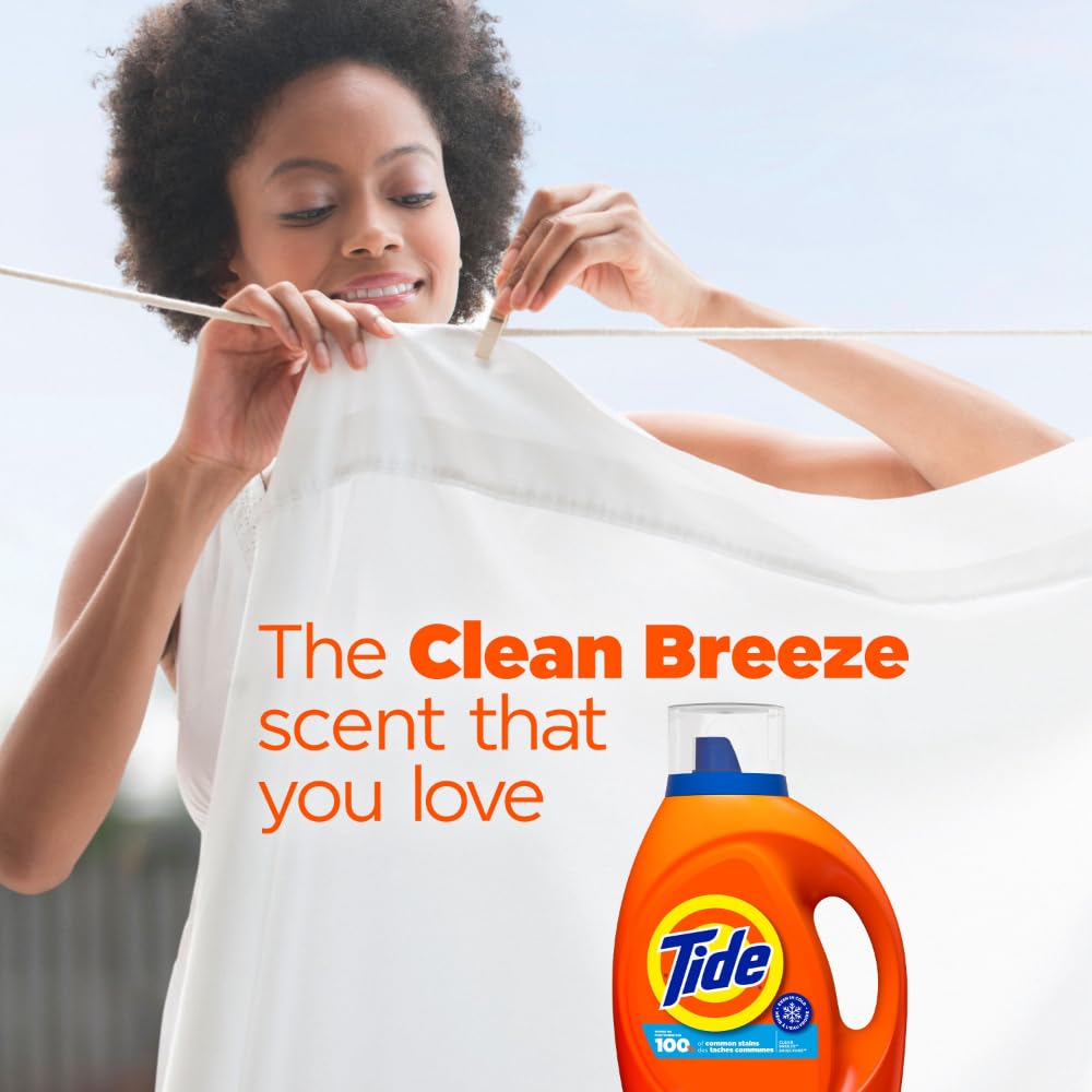 Tide Liquid Laundry Detergent, Original Scent, 125 fl oz, 100 Loads, Boosted Clean Even in Cold Water with Concentrated Washing Soap
