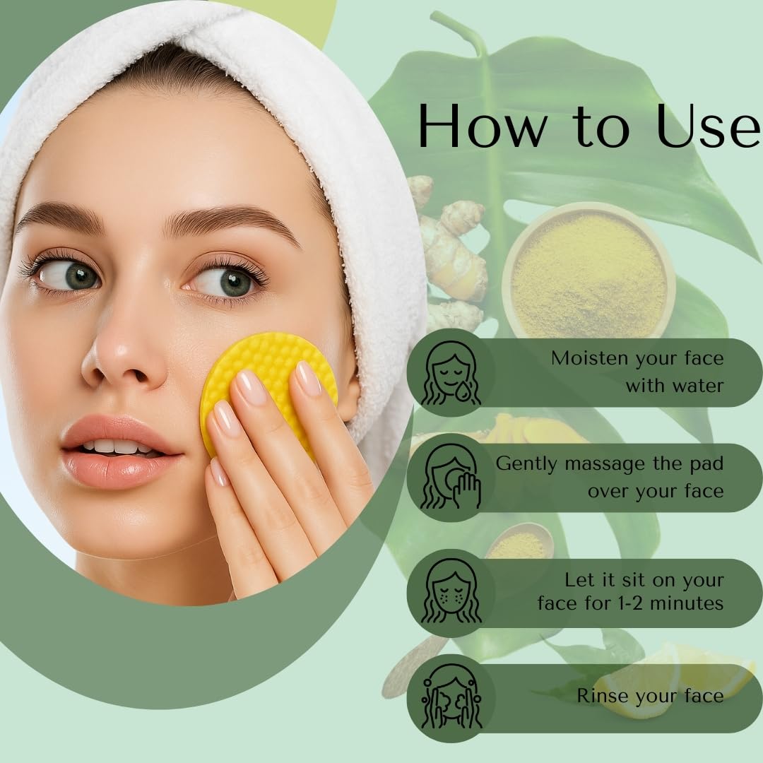 Turmeric Kojic Acid Cleansing Pads – 50pcs Exfoliating Face Scrub Pads for Smooth Skin – Turmeric Kojic Infused Cleansing