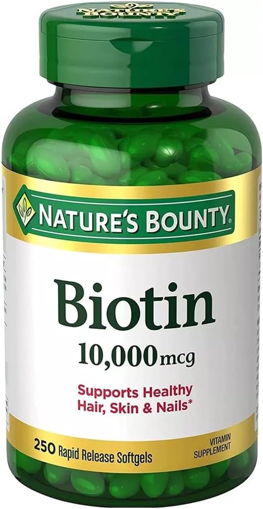 Nature's Bounty Biotin Hair Skin and Nails Vitamins, Supports Healthy Hair, Skin and Nails, 10,000 mcg, 120 Softgels (Pack of 1)