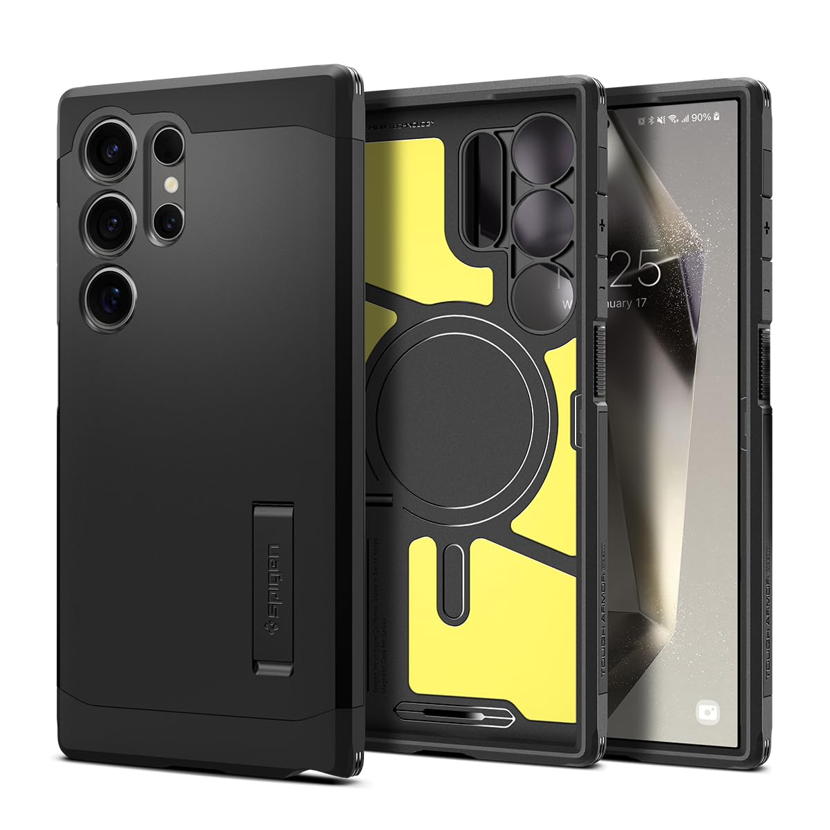 Spigen for Galaxy S26 Ultra Case, Tough Armor MagFit [Kickstand] [Compatible with MagSafe] [Military-Grade Protection] - Black