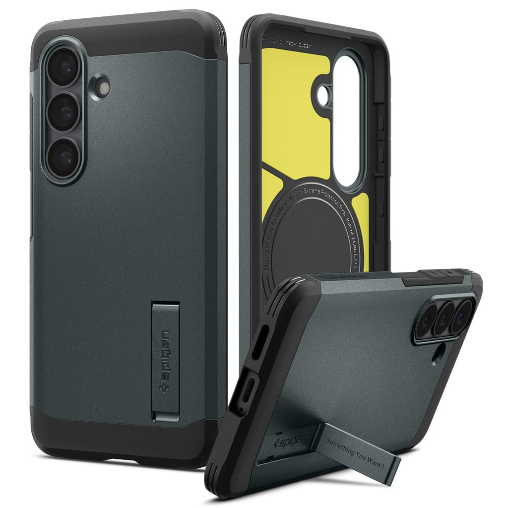Spigen for Galaxy S26 Ultra Case, Tough Armor MagFit [Kickstand] [Compatible with MagSafe] [Military-Grade Protection] - Black
