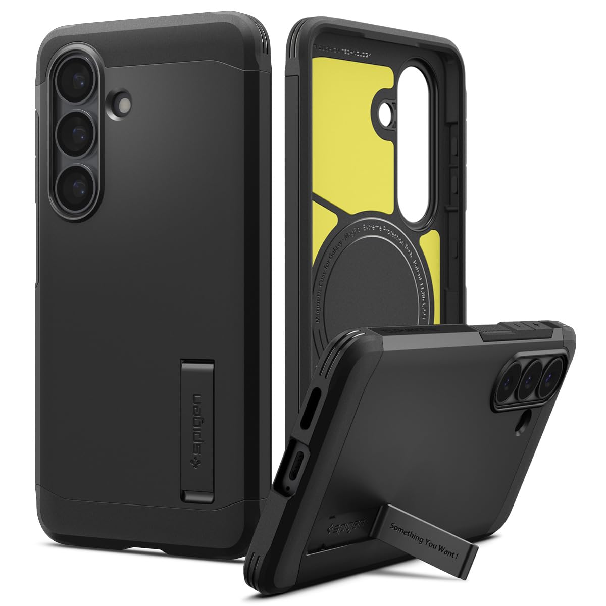 Spigen for Galaxy S26 Ultra Case, Tough Armor MagFit [Kickstand] [Compatible with MagSafe] [Military-Grade Protection] - Black
