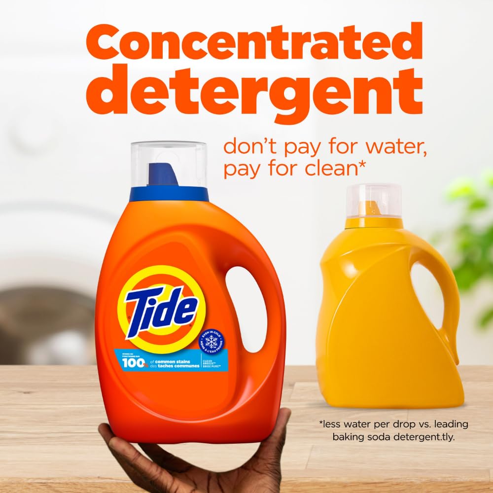 Tide Liquid Laundry Detergent, Original Scent, 125 fl oz, 100 Loads, Boosted Clean Even in Cold Water with Concentrated Washing Soap