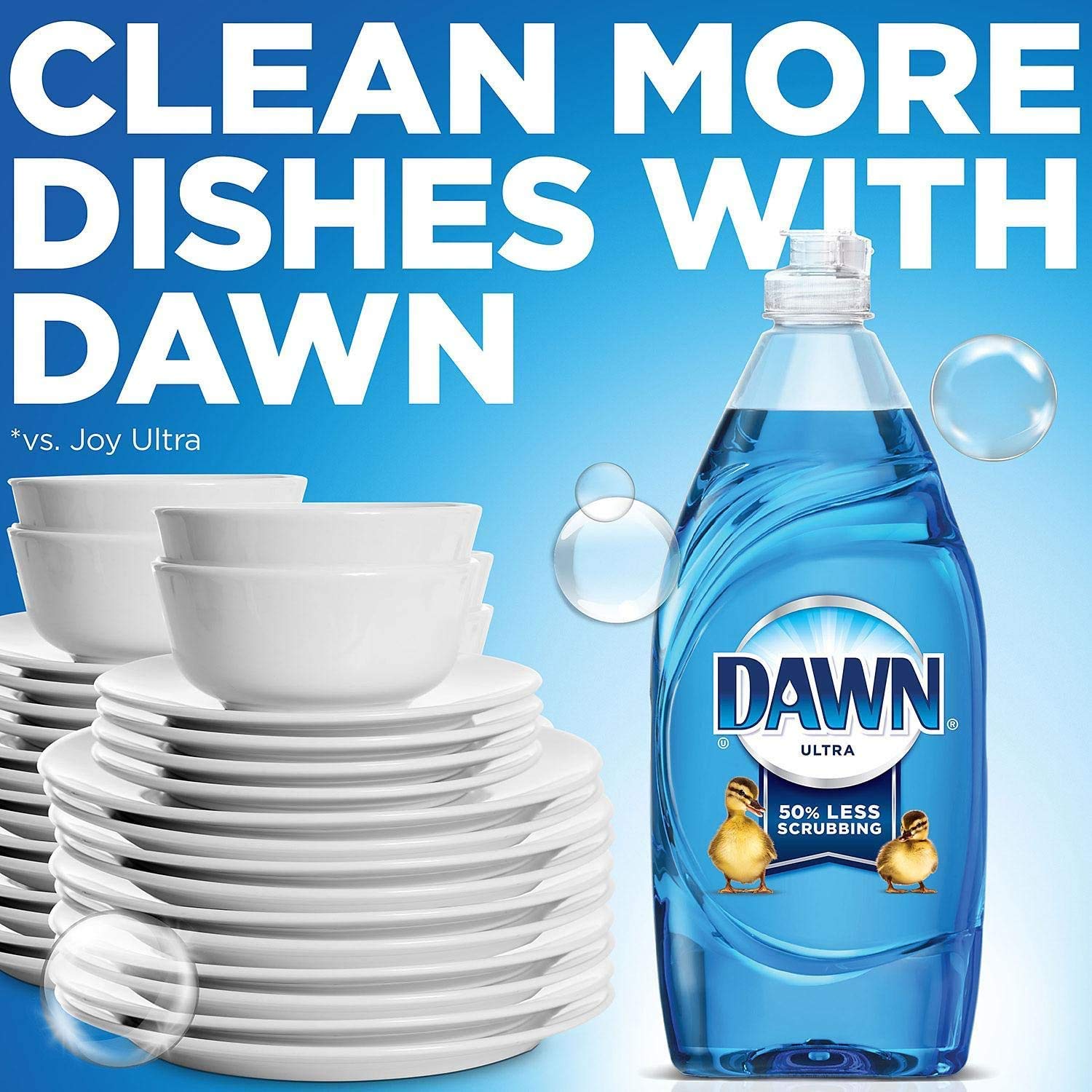 Dawn Ultra Original Dish Soap Refill Jug, Large Size Blue Liquid Dishwashing Detergent, Powerful Dish Soap for Grease, 51.5 oz