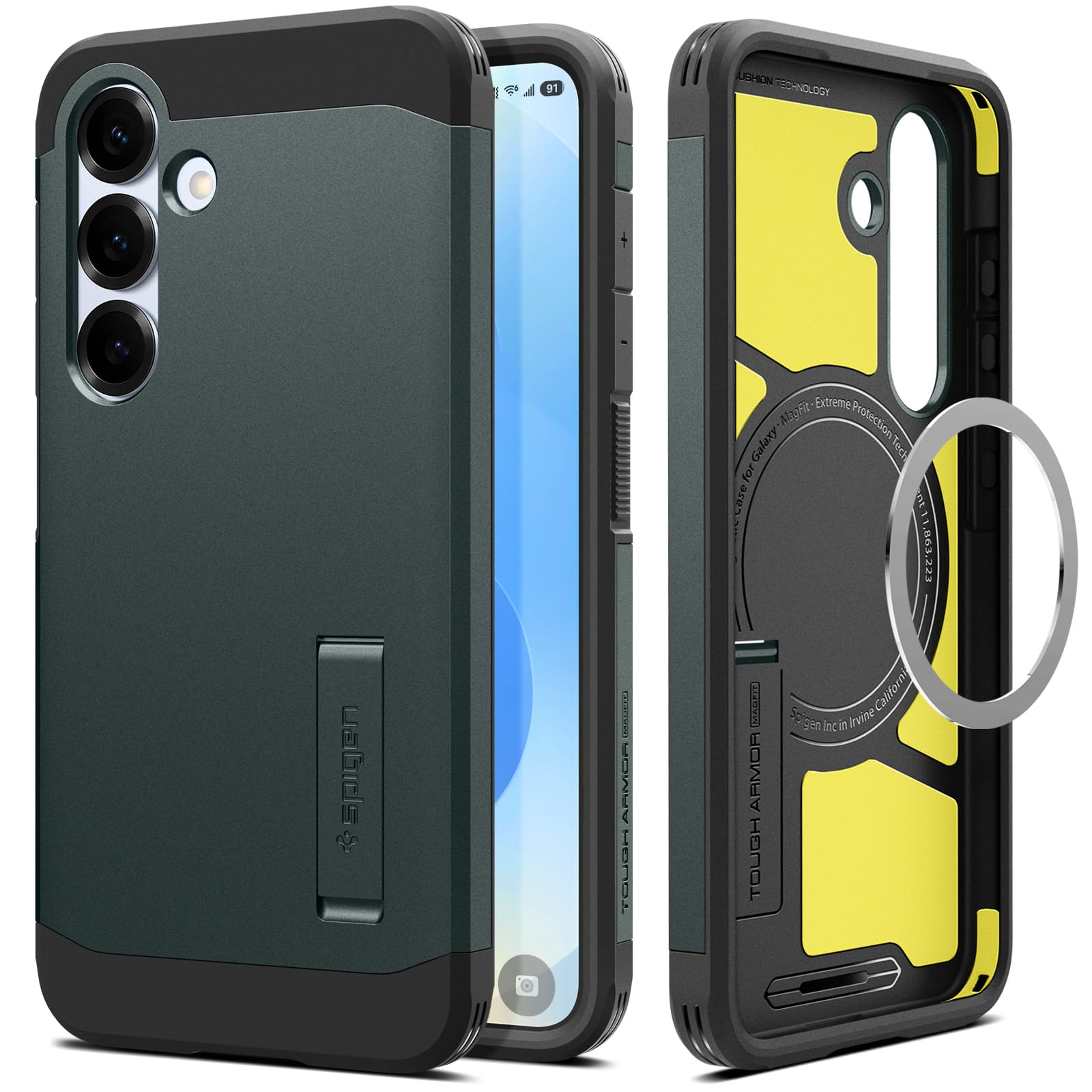 Spigen for Galaxy S26 Ultra Case, Tough Armor MagFit [Kickstand] [Compatible with MagSafe] [Military-Grade Protection] - Black