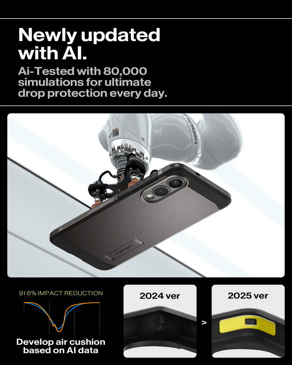 Spigen for Galaxy S26 Ultra Case, Tough Armor MagFit [Kickstand] [Compatible with MagSafe] [Military-Grade Protection] - Black