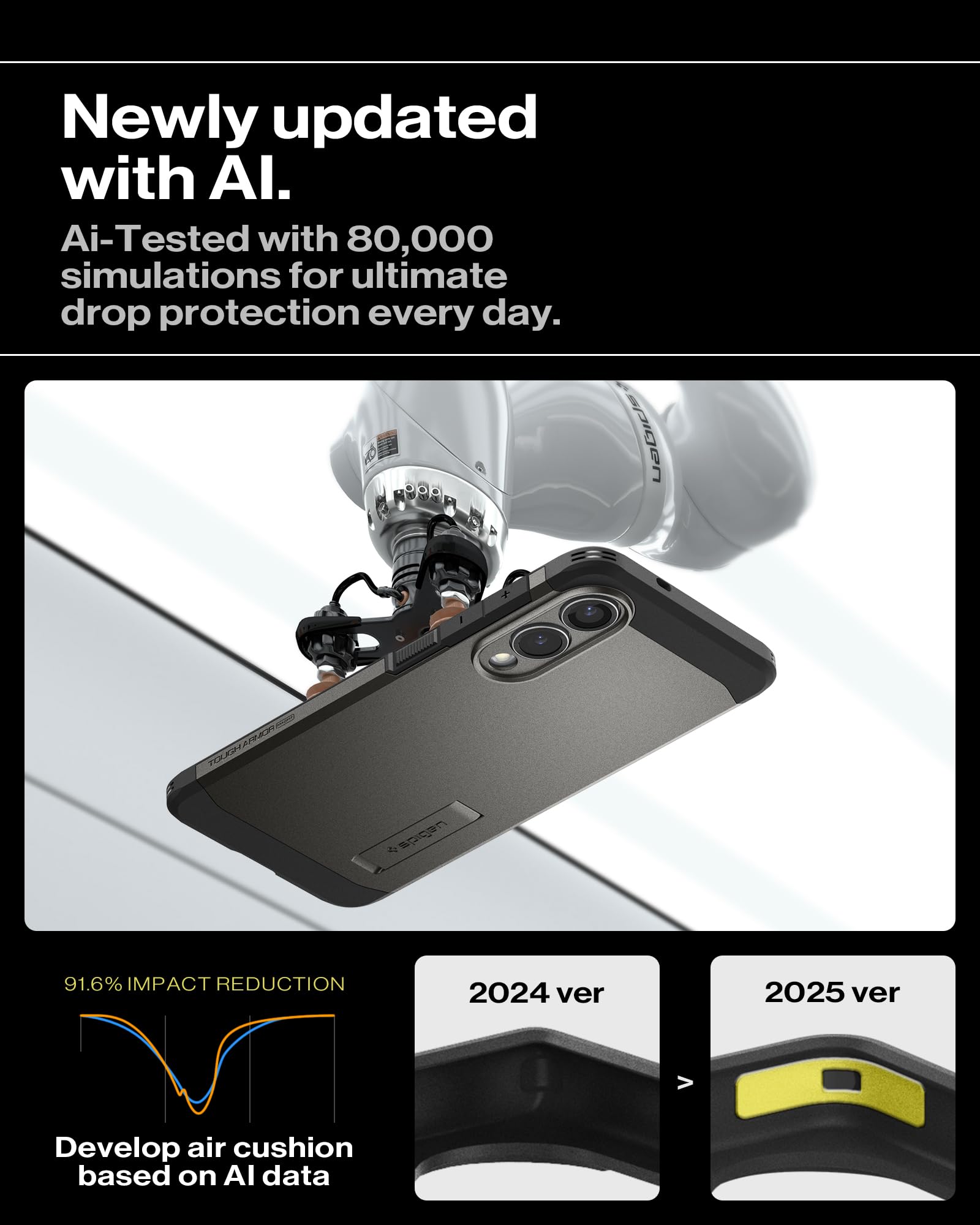 Spigen for Galaxy S26 Ultra Case, Tough Armor MagFit [Kickstand] [Compatible with MagSafe] [Military-Grade Protection] - Black