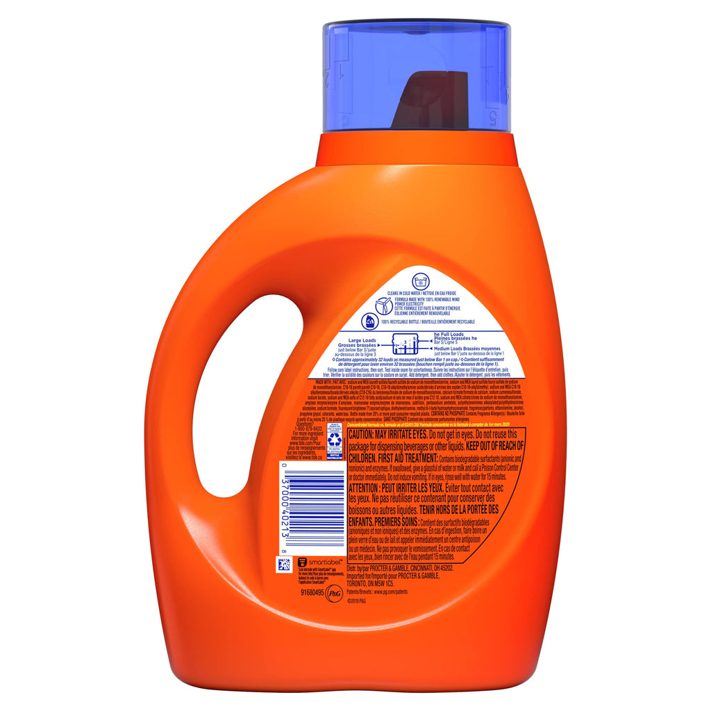 Tide Liquid Laundry Detergent, Original Scent, 125 fl oz, 100 Loads, Boosted Clean Even in Cold Water with Concentrated Washing Soap