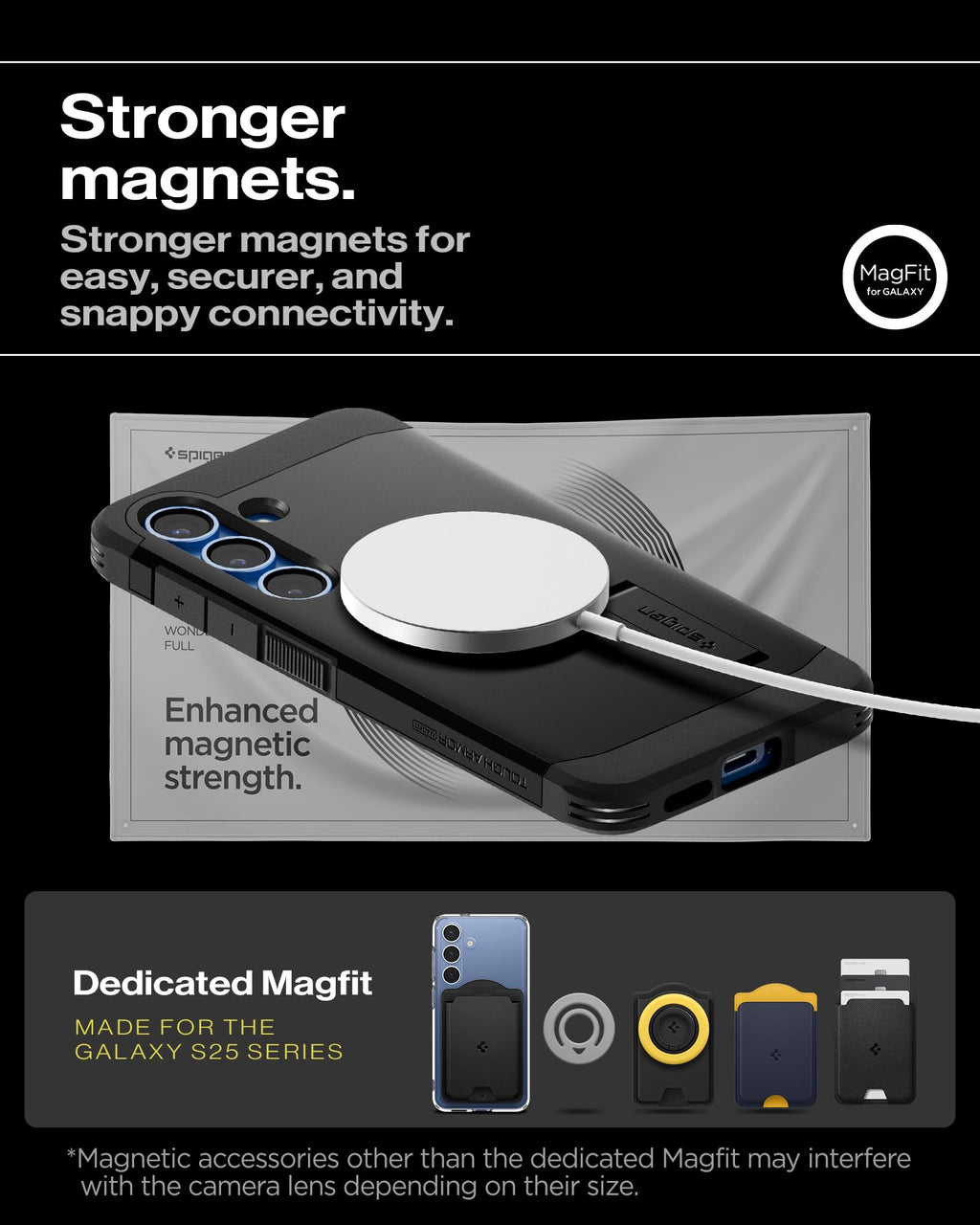 Spigen for Galaxy S26 Ultra Case, Tough Armor MagFit [Kickstand] [Compatible with MagSafe] [Military-Grade Protection] - Black