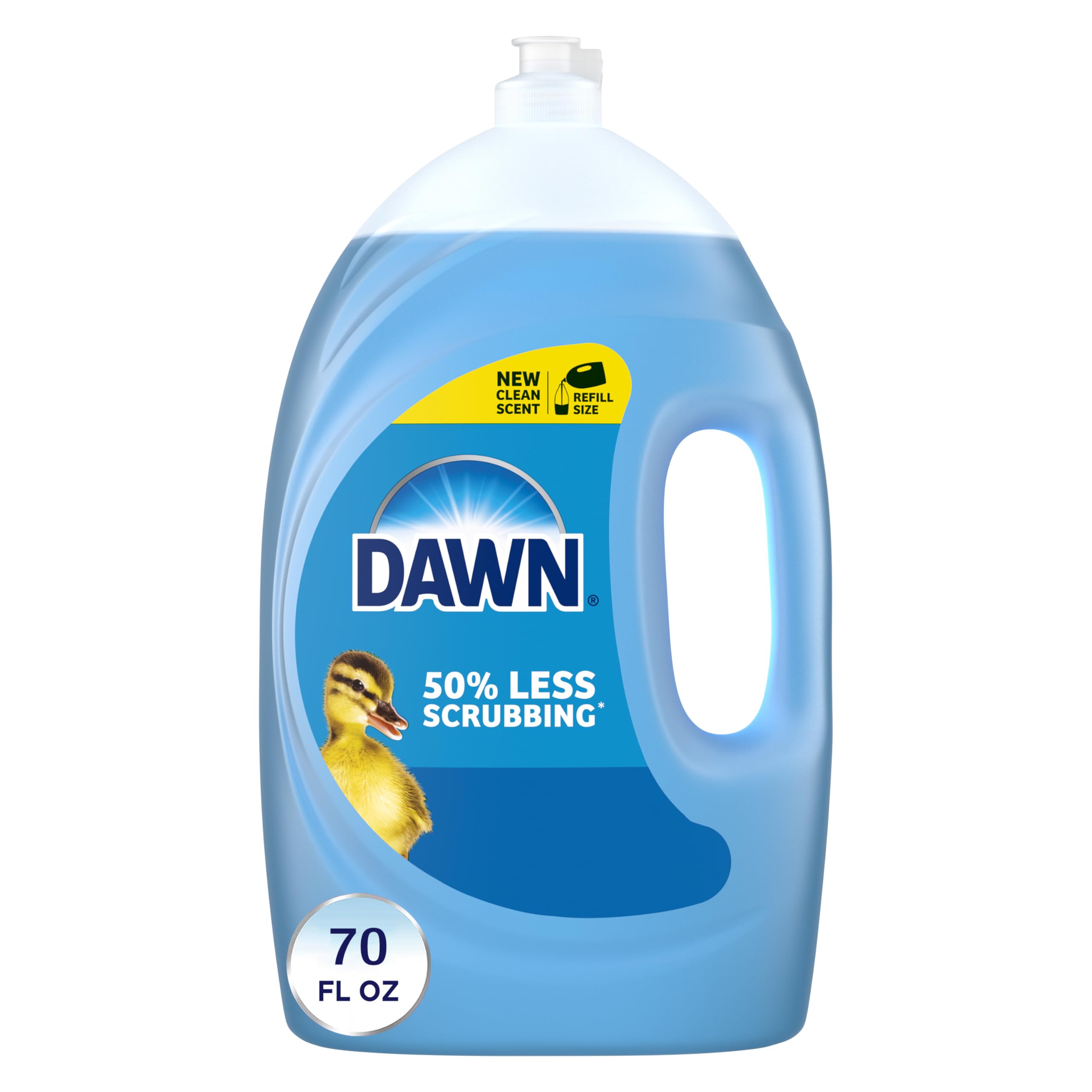 Dawn Ultra Original Dish Soap Refill Jug, Large Size Blue Liquid Dishwashing Detergent, Powerful Dish Soap for Grease, 51.5 oz