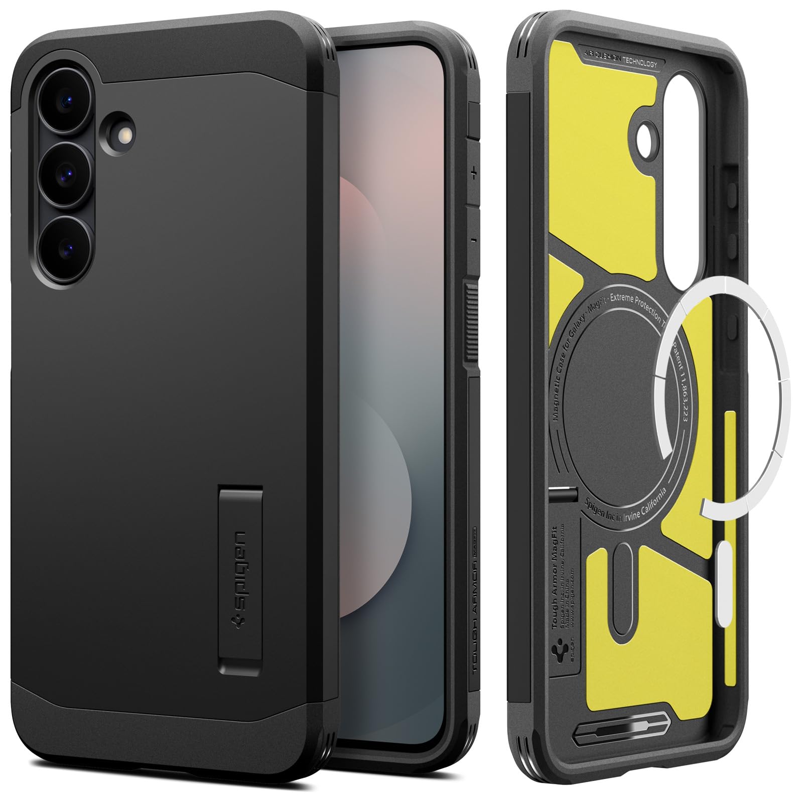 Spigen for Galaxy S26 Ultra Case, Tough Armor MagFit [Kickstand] [Compatible with MagSafe] [Military-Grade Protection] - Black