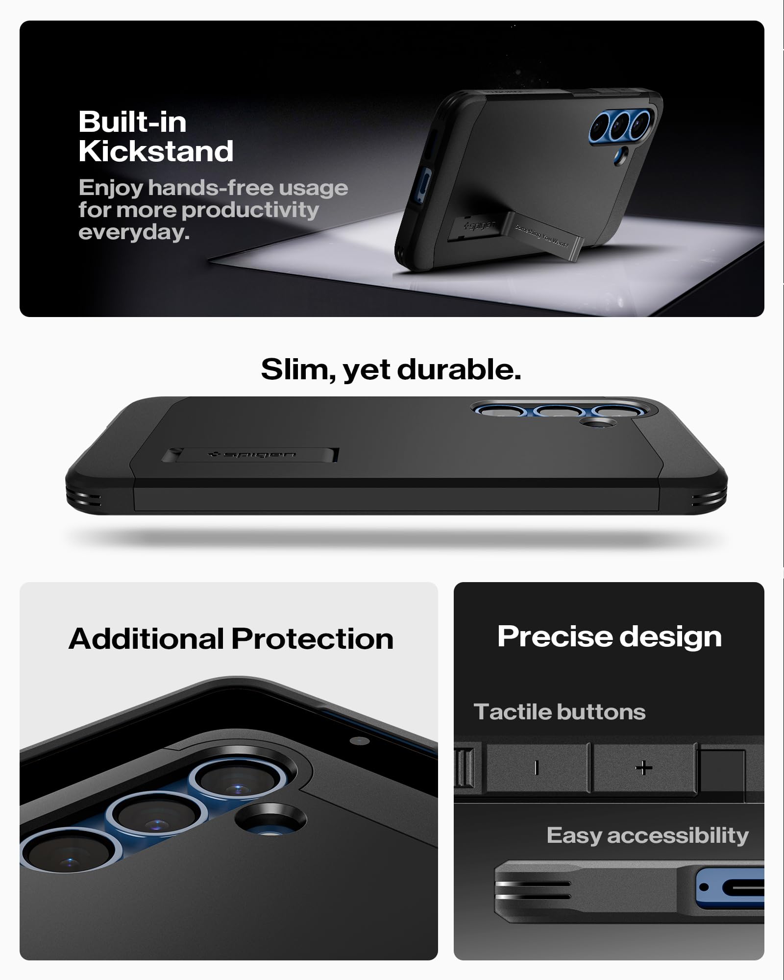 Spigen for Galaxy S26 Ultra Case, Tough Armor MagFit [Kickstand] [Compatible with MagSafe] [Military-Grade Protection] - Black