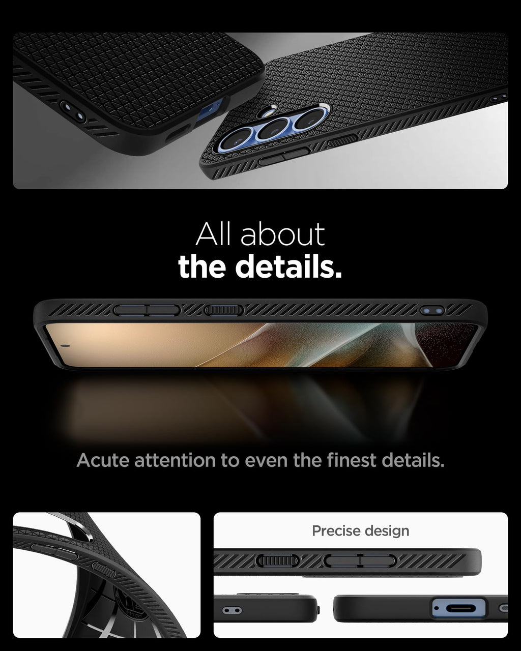 Spigen for Galaxy S26 Case, Liquid Air [No Magnet Ring] [Military-Grade Protection] - Matte Black