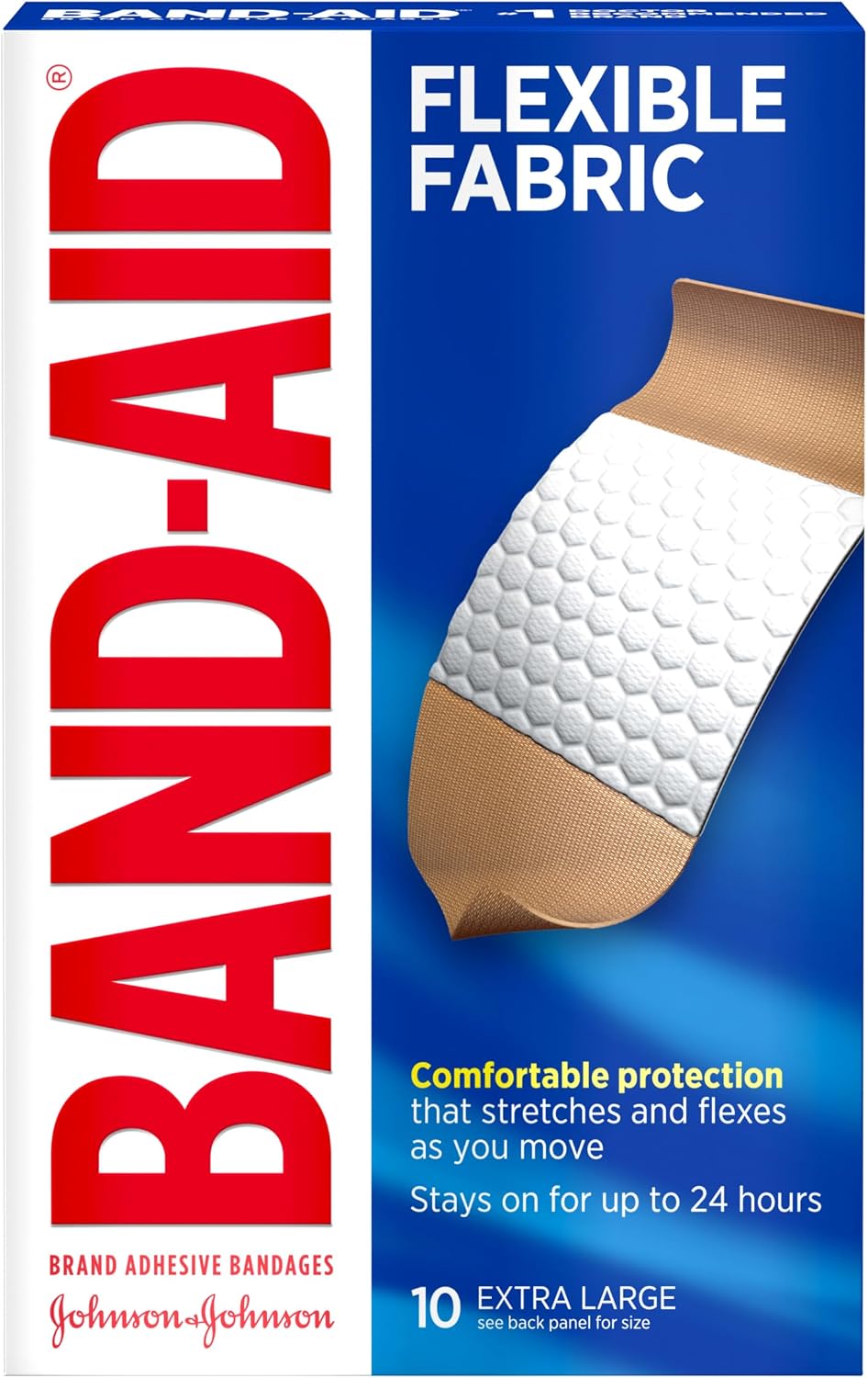 BAND-AID Brand Flexible Fabric Adhesive Bandages, Comfortable Sterile Protection & Wound Care for Minor Cuts, Scrapes & Burns, First Aid Kit Essential, Non-Stick Hurt-Free Pad, Assorted Sizes, 100 Ct
