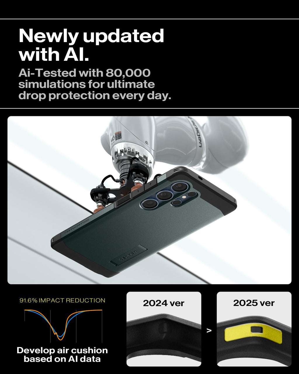 Spigen for Galaxy S26 Ultra Case, Tough Armor MagFit [Kickstand] [Compatible with MagSafe] [Military-Grade Protection] - Black