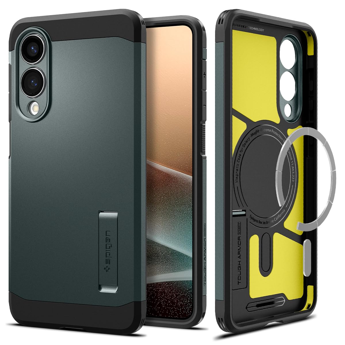 Spigen for Galaxy S26 Ultra Case, Tough Armor MagFit [Kickstand] [Compatible with MagSafe] [Military-Grade Protection] - Black