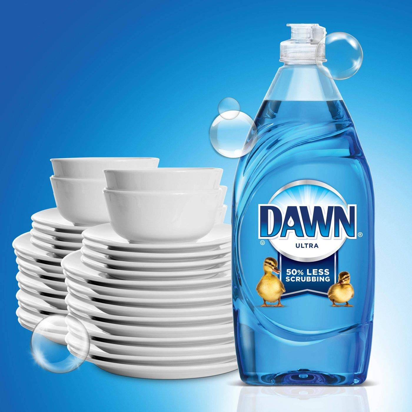 Dawn Ultra Original Dish Soap Refill Jug, Large Size Blue Liquid Dishwashing Detergent, Powerful Dish Soap for Grease, 51.5 oz