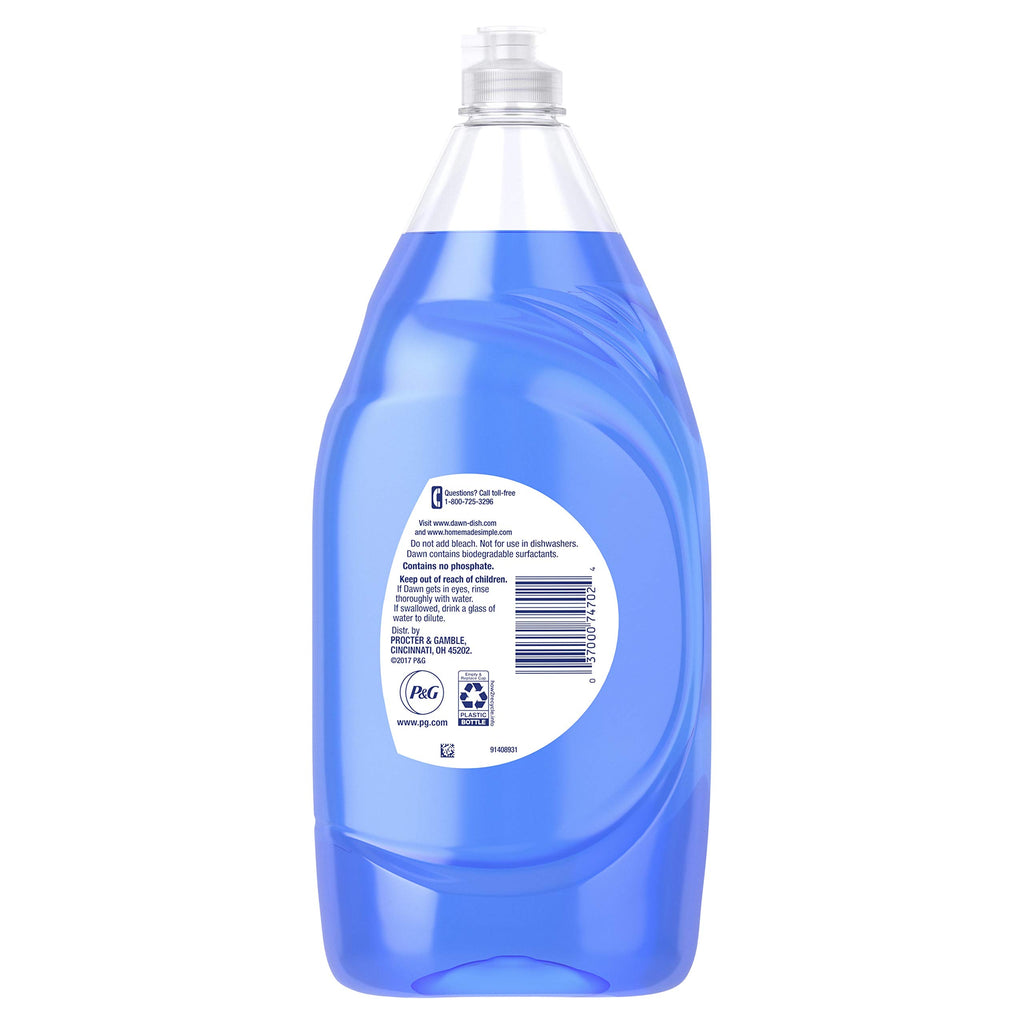 Dawn Ultra Original Dish Soap Refill Jug, Large Size Blue Liquid Dishwashing Detergent, Powerful Dish Soap for Grease, 51.5 oz