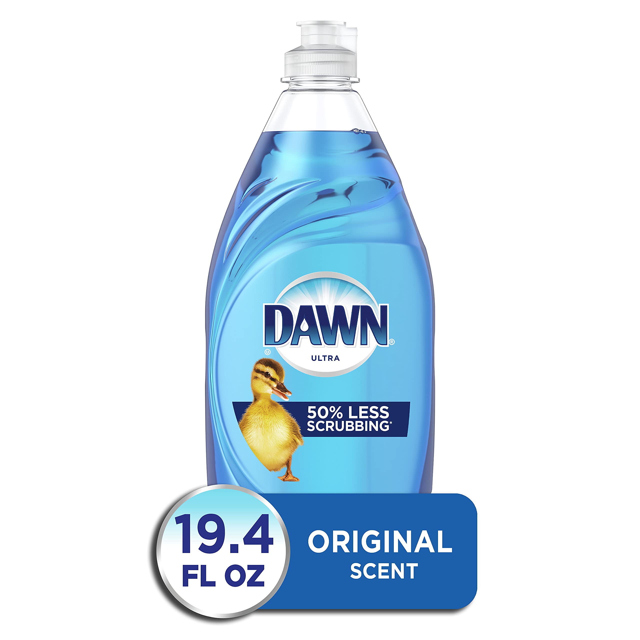 Dawn Ultra Original Dish Soap Refill Jug, Large Size Blue Liquid Dishwashing Detergent, Powerful Dish Soap for Grease, 51.5 oz