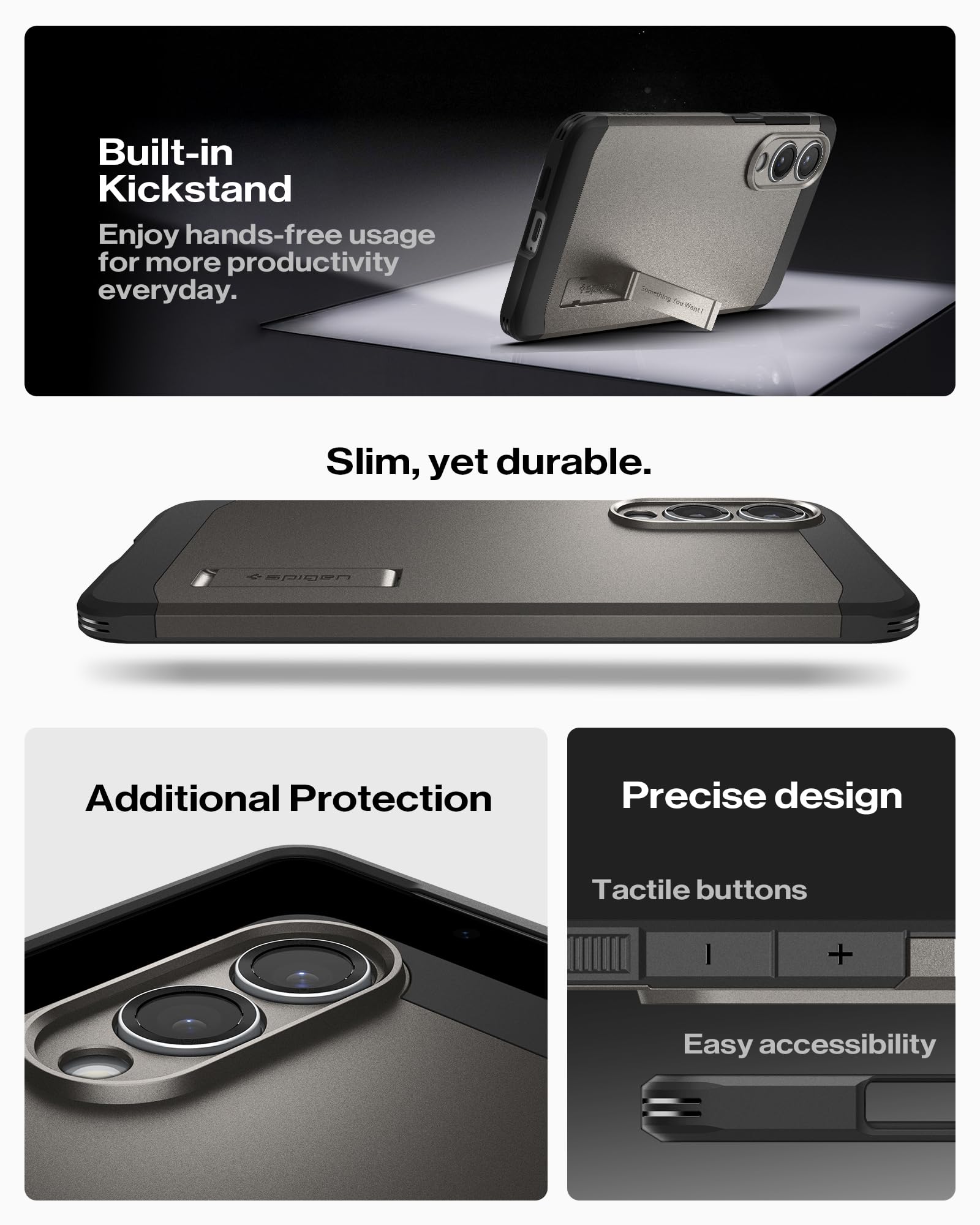 Spigen for Galaxy S26 Ultra Case, Tough Armor MagFit [Kickstand] [Compatible with MagSafe] [Military-Grade Protection] - Black