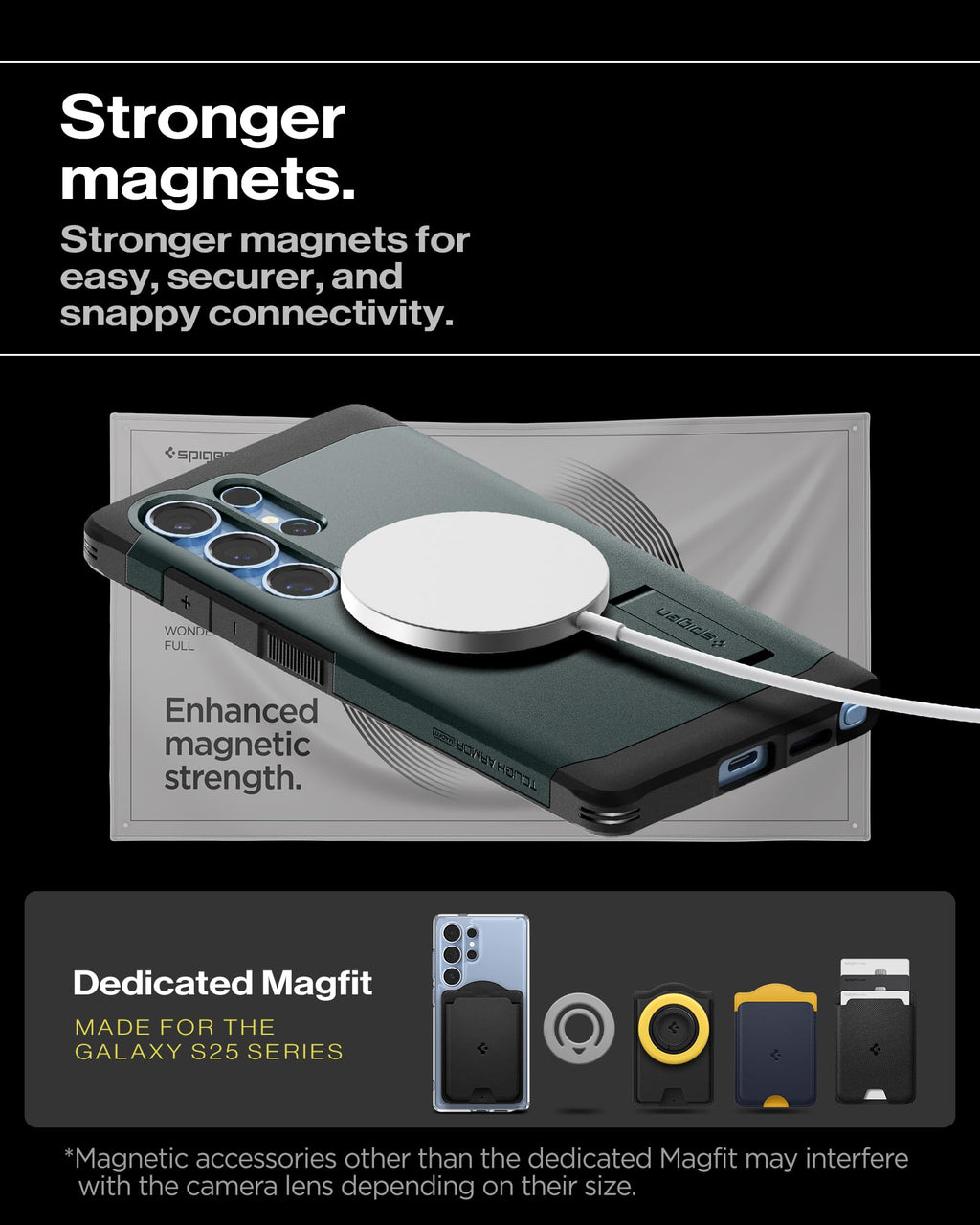 Spigen for Galaxy S26 Ultra Case, Tough Armor MagFit [Kickstand] [Compatible with MagSafe] [Military-Grade Protection] - Black