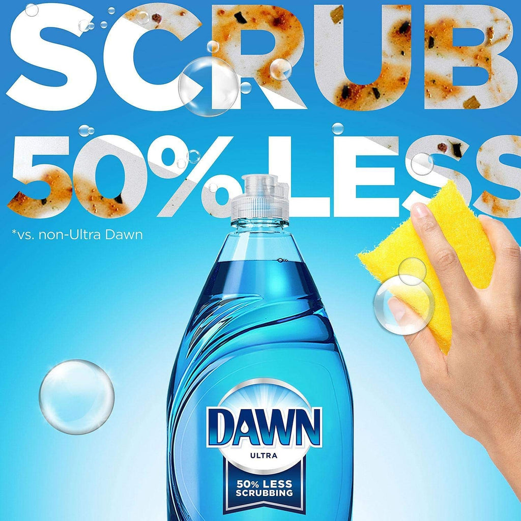 Dawn Ultra Original Dish Soap Refill Jug, Large Size Blue Liquid Dishwashing Detergent, Powerful Dish Soap for Grease, 51.5 oz
