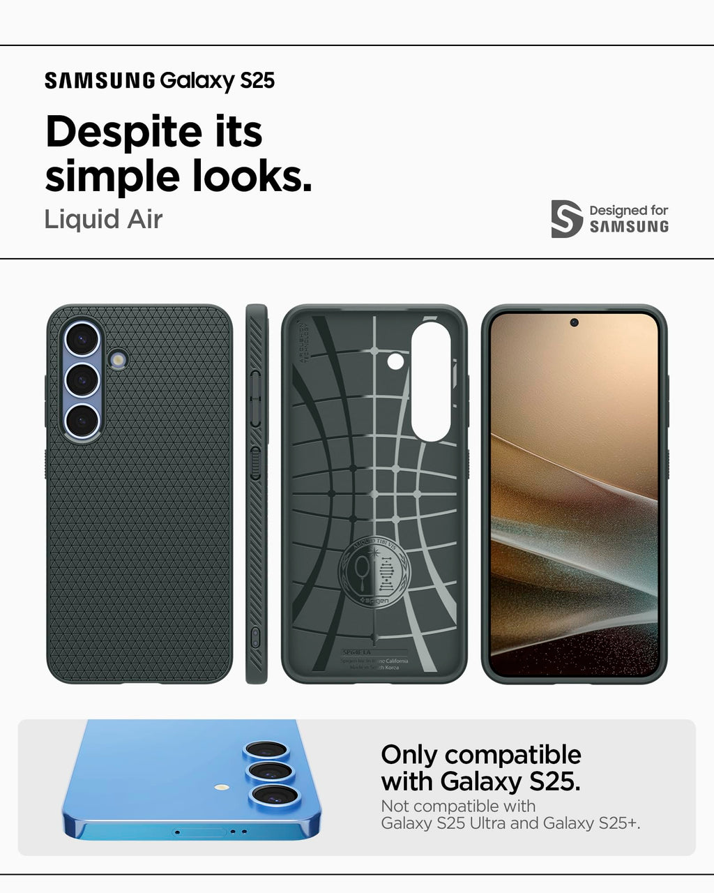 Spigen for Galaxy S26 Case, Liquid Air [No Magnet Ring] [Military-Grade Protection] - Matte Black