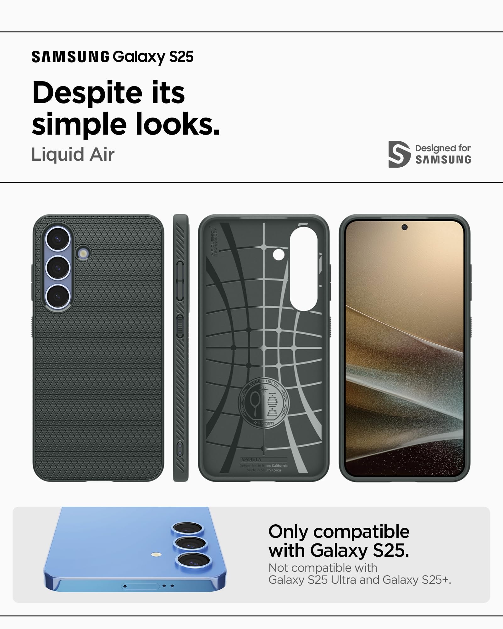 Spigen for Galaxy S26 Case, Liquid Air [No Magnet Ring] [Military-Grade Protection] - Matte Black