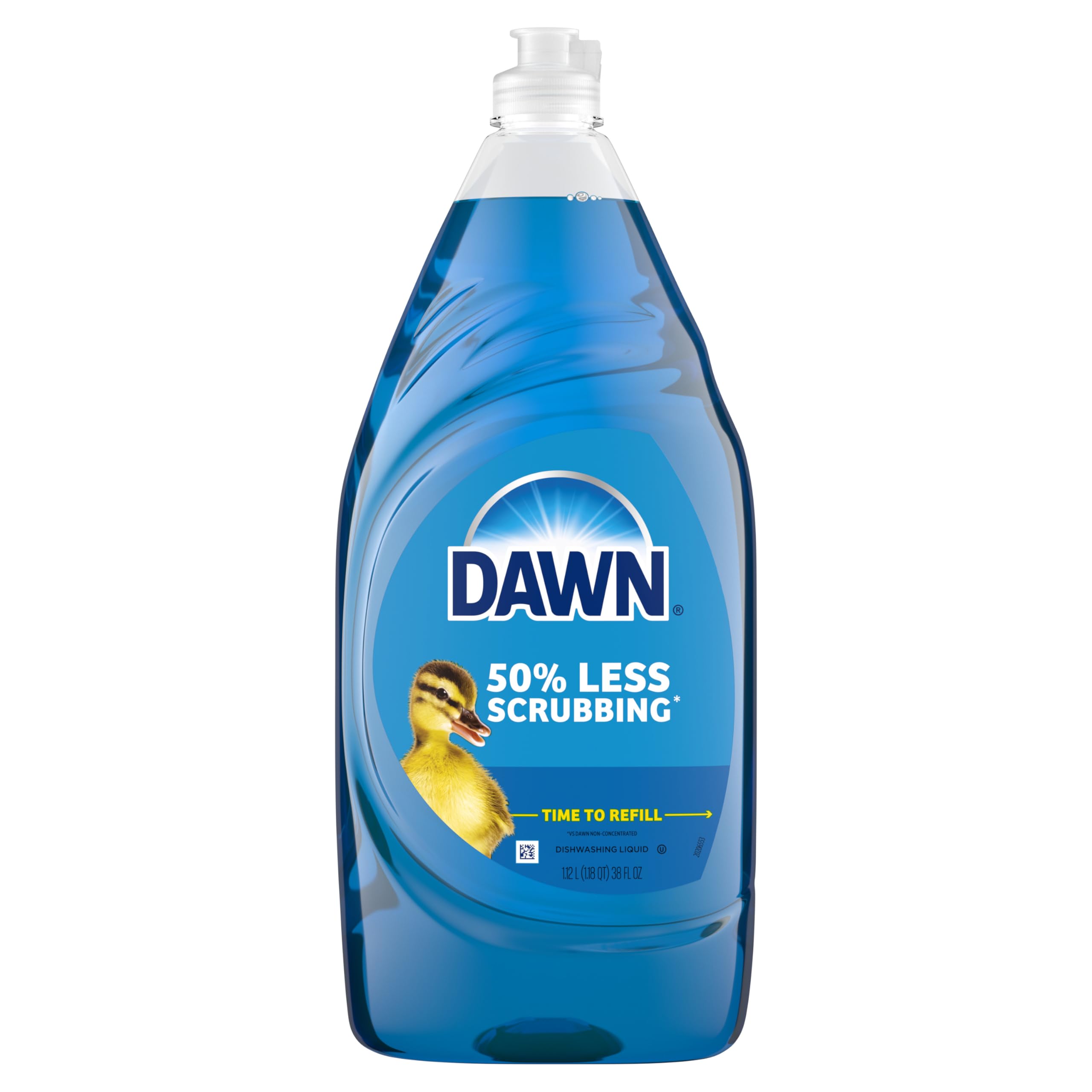 Dawn Ultra Original Dish Soap Refill Jug, Large Size Blue Liquid Dishwashing Detergent, Powerful Dish Soap for Grease, 51.5 oz