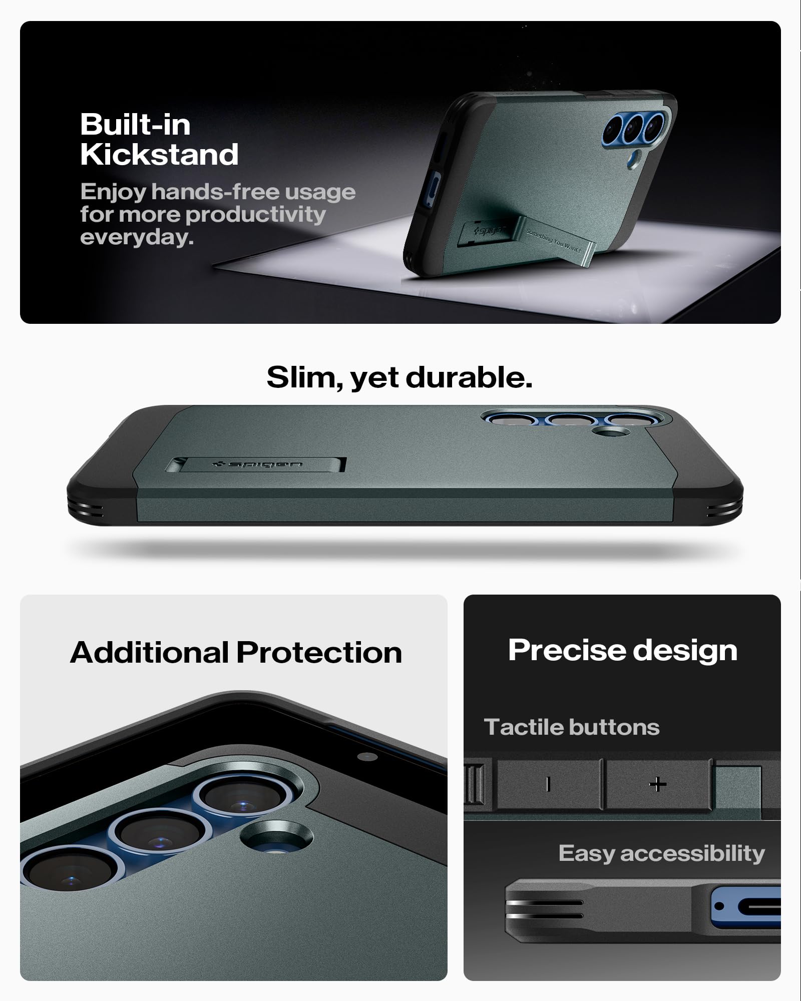 Spigen for Galaxy S26 Ultra Case, Tough Armor MagFit [Kickstand] [Compatible with MagSafe] [Military-Grade Protection] - Black