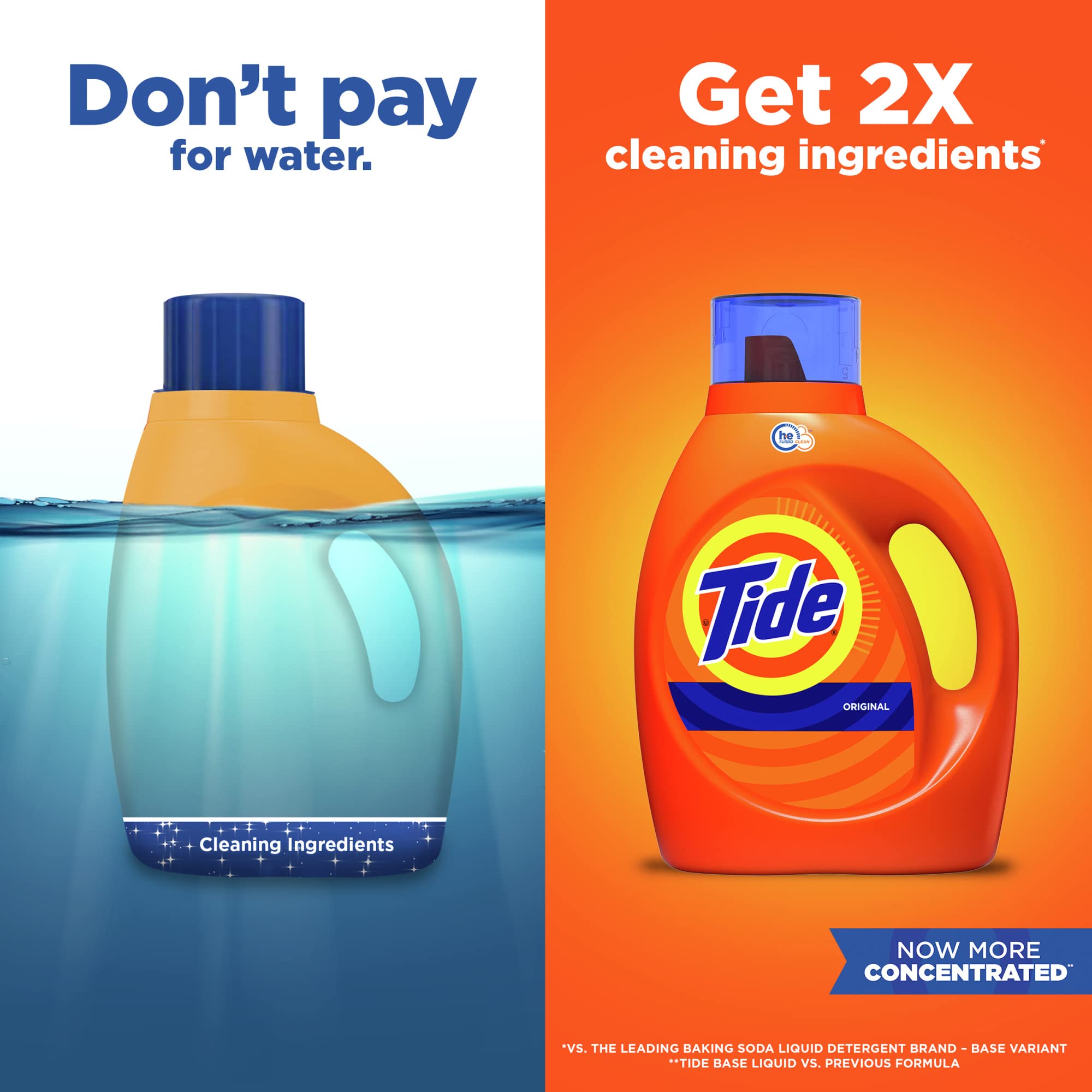 Tide Liquid Laundry Detergent, Original Scent, 125 fl oz, 100 Loads, Boosted Clean Even in Cold Water with Concentrated Washing Soap
