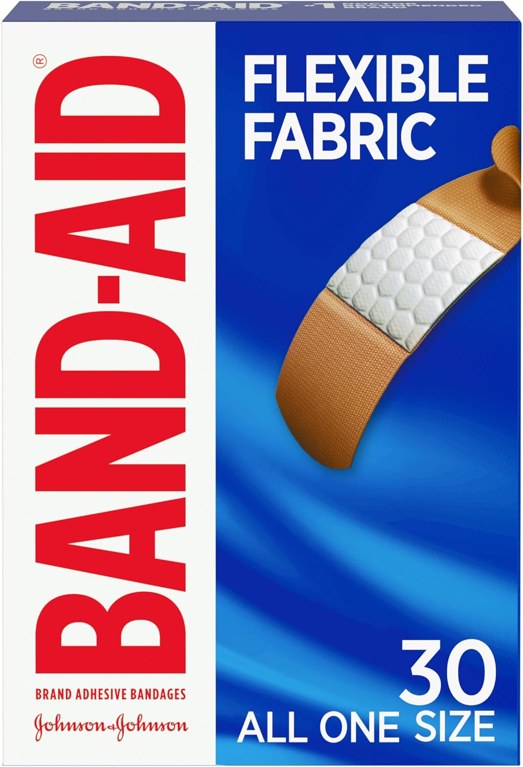 BAND-AID Brand Flexible Fabric Adhesive Bandages, Comfortable Sterile Protection & Wound Care for Minor Cuts, Scrapes & Burns, First Aid Kit Essential, Non-Stick Hurt-Free Pad, Assorted Sizes, 100 Ct