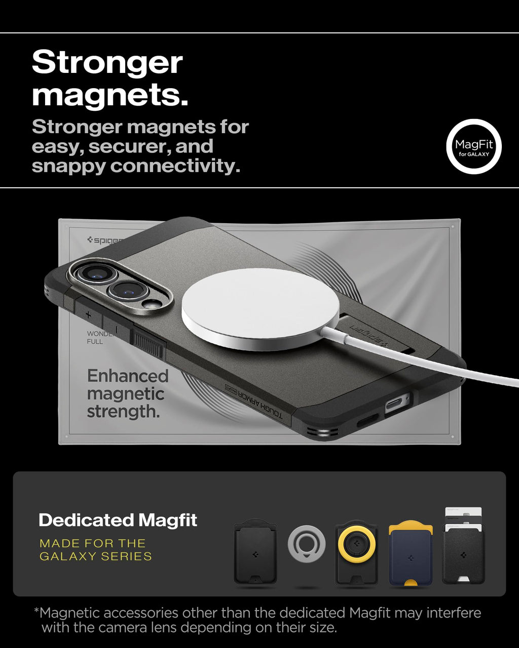 Spigen for Galaxy S26 Ultra Case, Tough Armor MagFit [Kickstand] [Compatible with MagSafe] [Military-Grade Protection] - Black