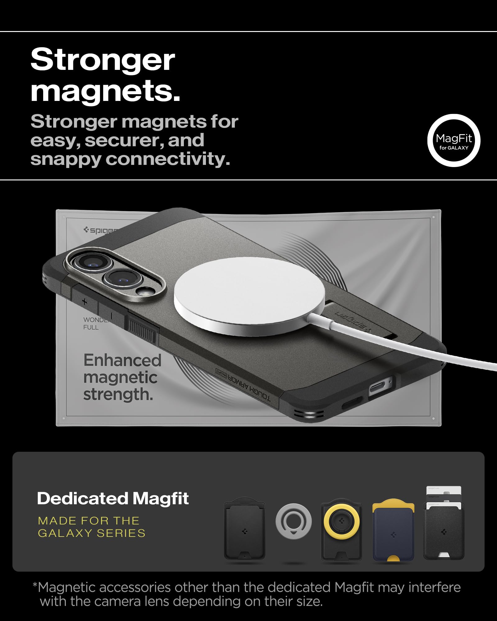 Spigen for Galaxy S26 Ultra Case, Tough Armor MagFit [Kickstand] [Compatible with MagSafe] [Military-Grade Protection] - Black