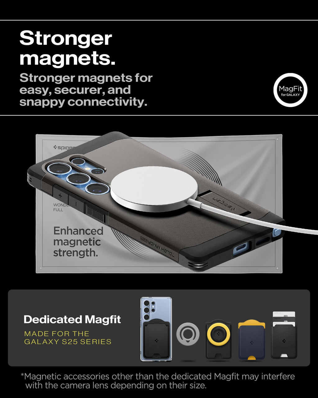 Spigen for Galaxy S26 Ultra Case, Tough Armor MagFit [Kickstand] [Compatible with MagSafe] [Military-Grade Protection] - Black