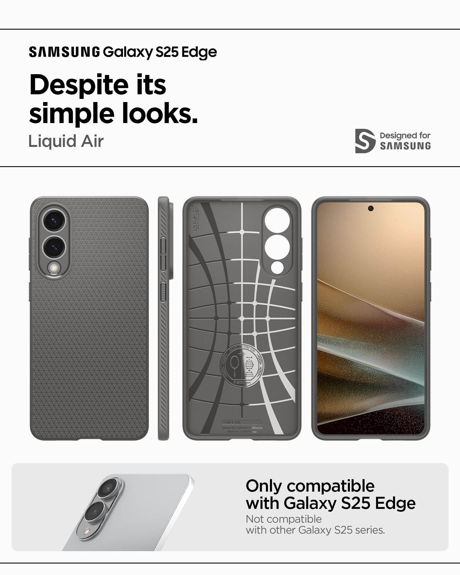 Spigen for Galaxy S26 Case, Liquid Air [No Magnet Ring] [Military-Grade Protection] - Matte Black