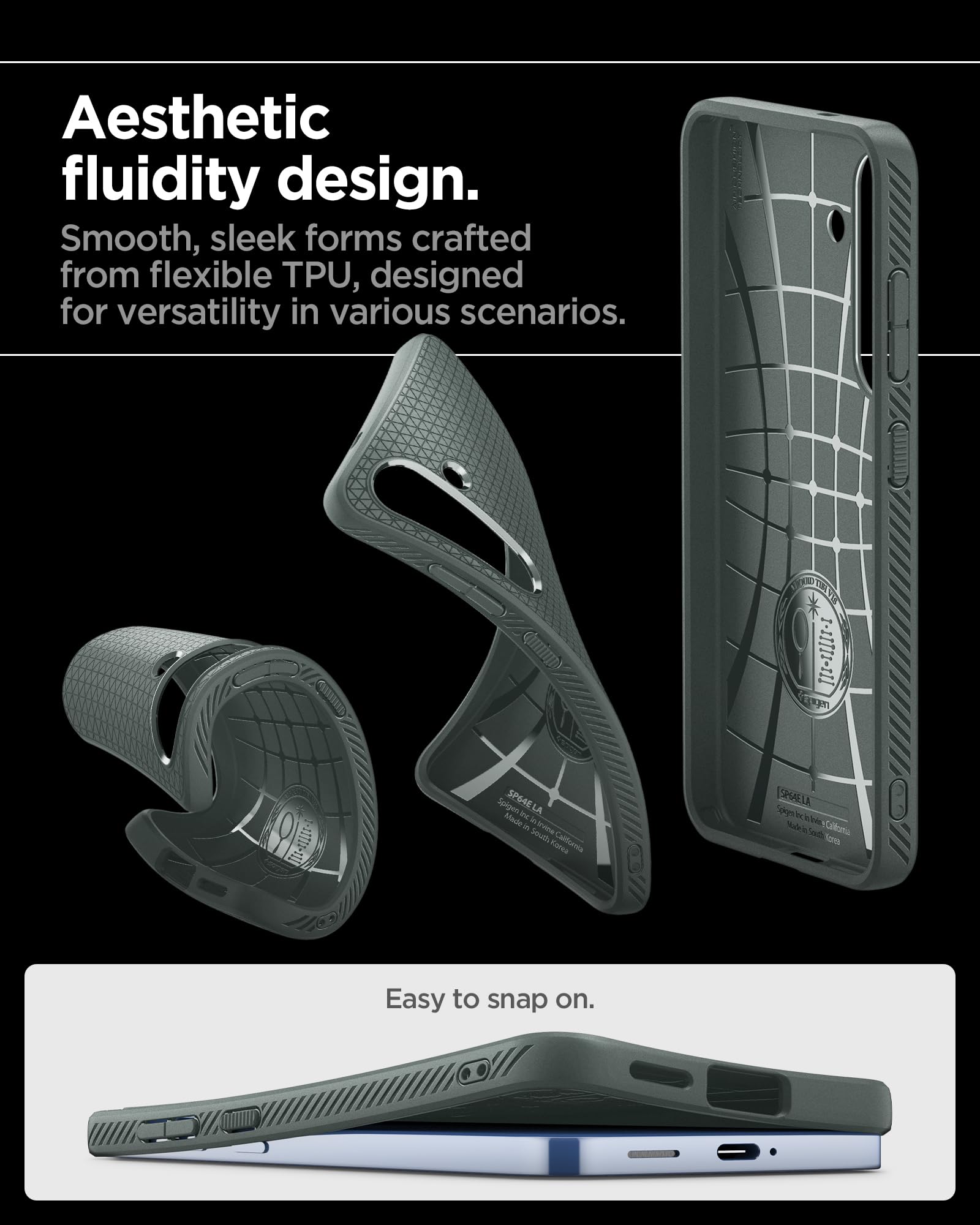 Spigen for Galaxy S26 Case, Liquid Air [No Magnet Ring] [Military-Grade Protection] - Matte Black