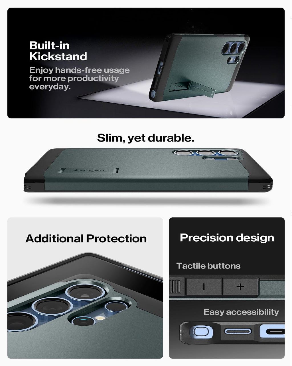 Spigen for Galaxy S26 Ultra Case, Tough Armor MagFit [Kickstand] [Compatible with MagSafe] [Military-Grade Protection] - Black