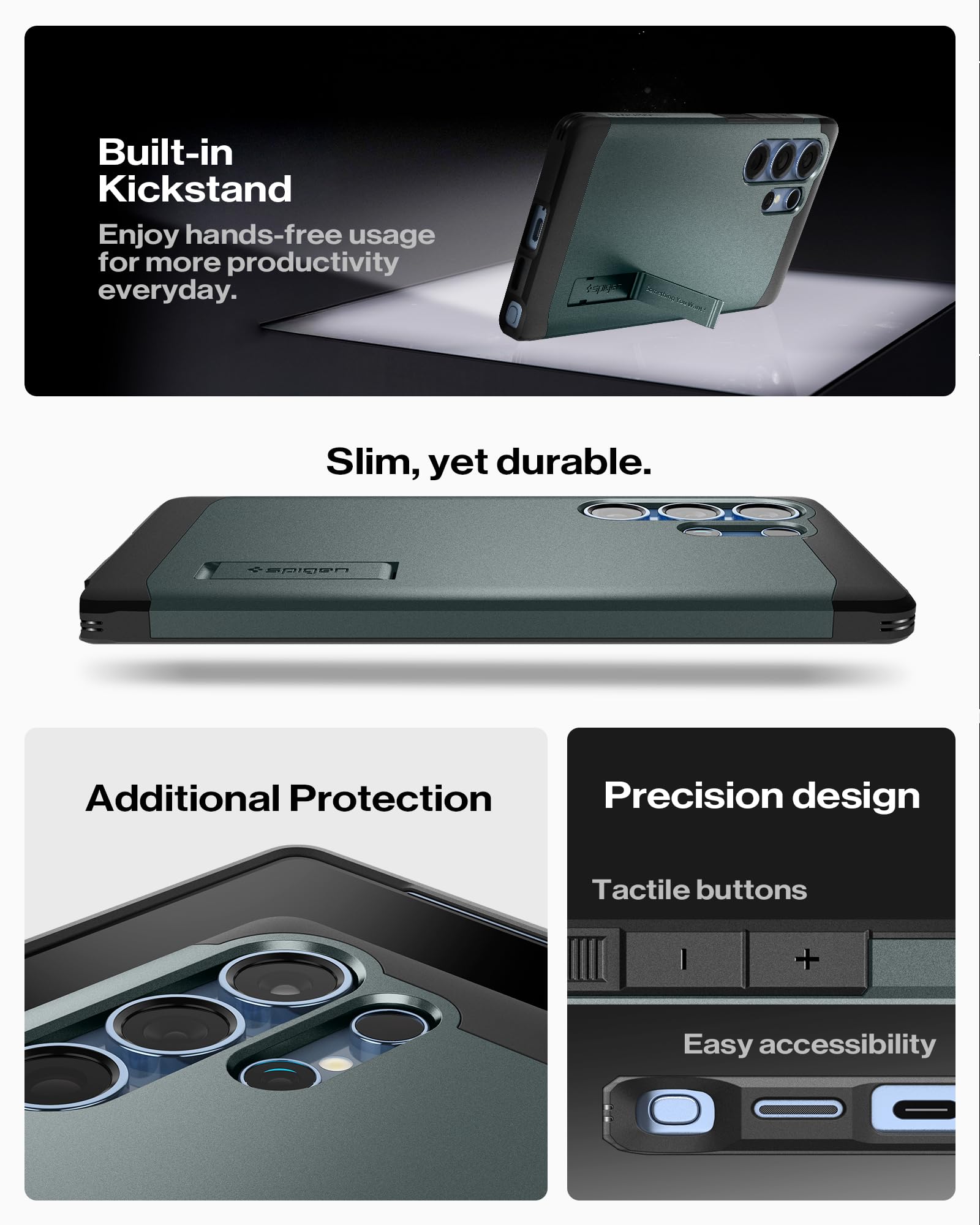 Spigen for Galaxy S26 Ultra Case, Tough Armor MagFit [Kickstand] [Compatible with MagSafe] [Military-Grade Protection] - Black