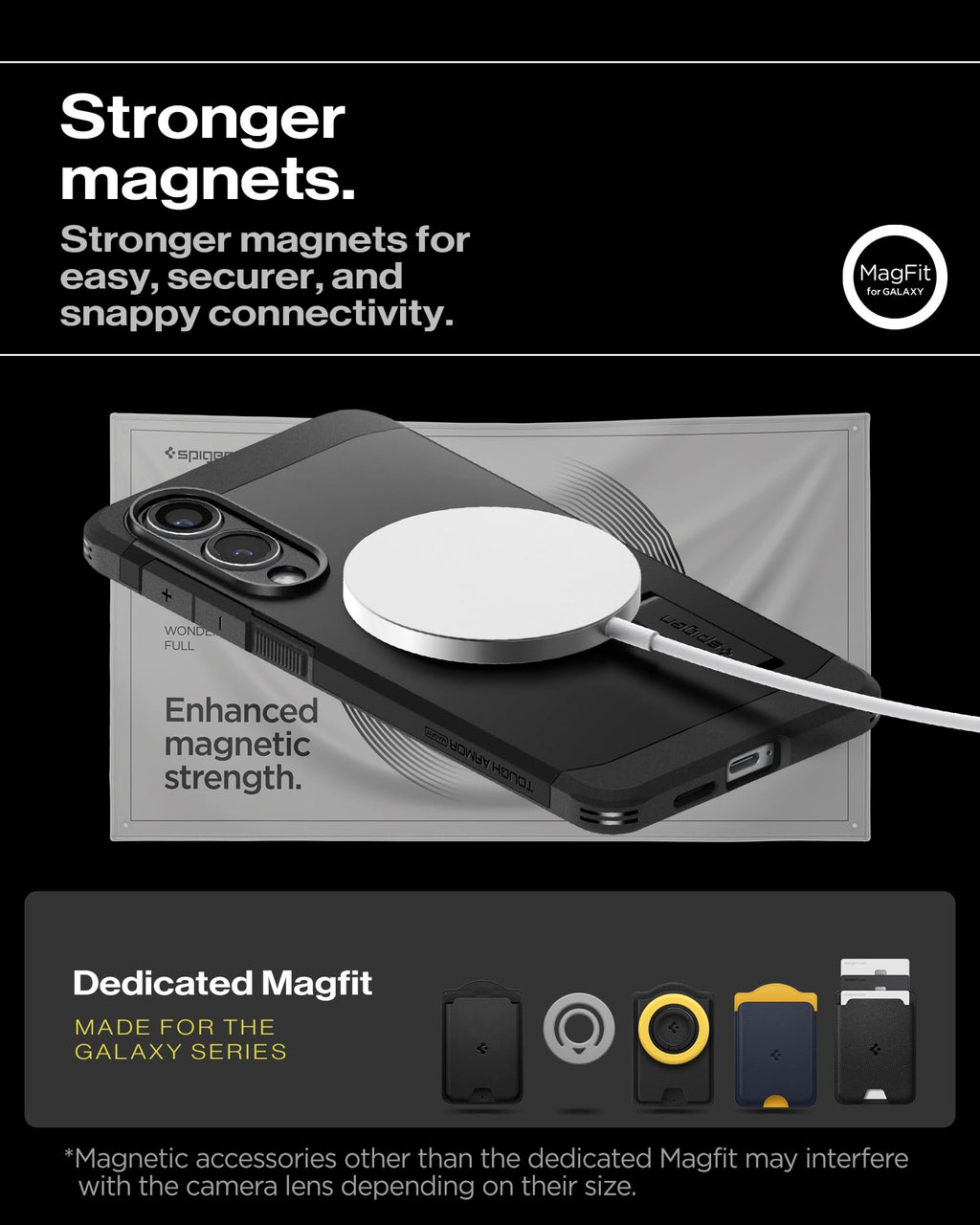 Spigen for Galaxy S26 Ultra Case, Tough Armor MagFit [Kickstand] [Compatible with MagSafe] [Military-Grade Protection] - Black