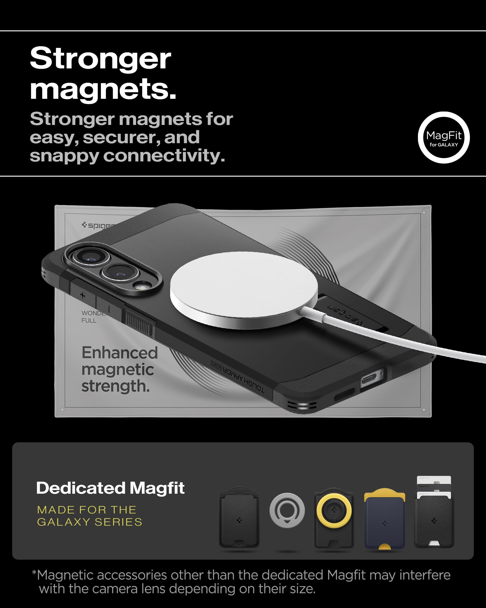 Spigen for Galaxy S26 Ultra Case, Tough Armor MagFit [Kickstand] [Compatible with MagSafe] [Military-Grade Protection] - Black