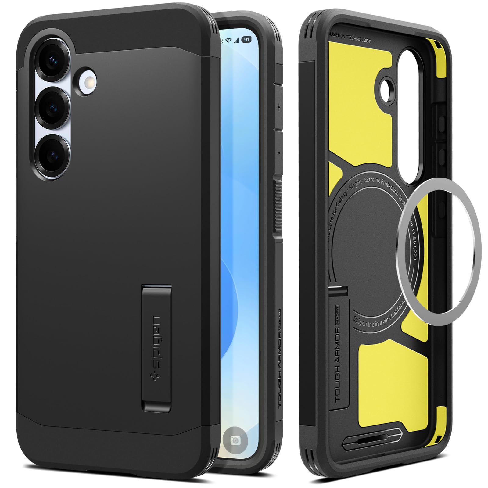 Spigen for Galaxy S26 Ultra Case, Tough Armor MagFit [Kickstand] [Compatible with MagSafe] [Military-Grade Protection] - Black