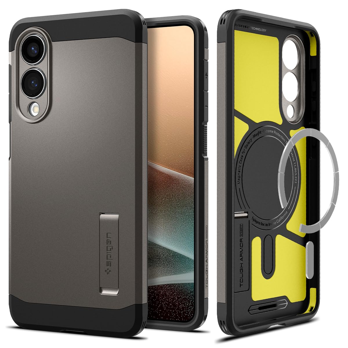 Spigen for Galaxy S26 Ultra Case, Tough Armor MagFit [Kickstand] [Compatible with MagSafe] [Military-Grade Protection] - Black
