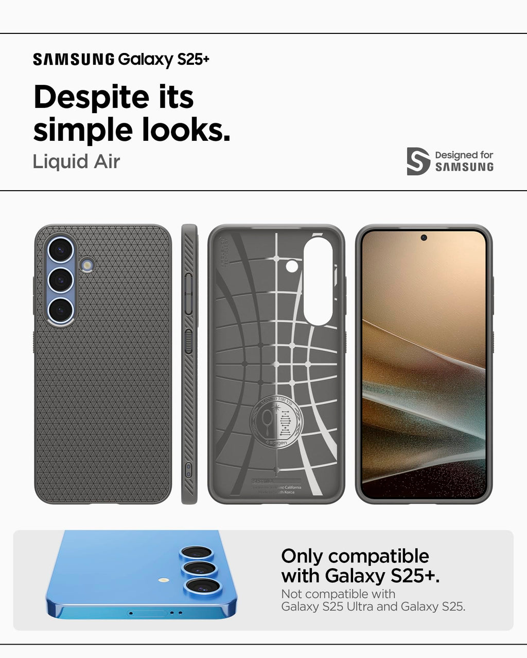Spigen for Galaxy S26 Case, Liquid Air [No Magnet Ring] [Military-Grade Protection] - Matte Black
